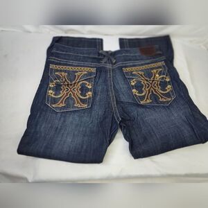 𝅺Xtream Couture Mens Dark Blue Wash Jeans 40x 34 Street Wear Hip Hop